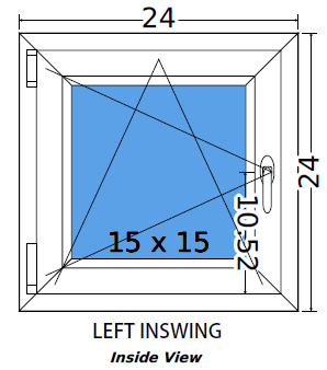 24"x24" European uPVC Tilt and Turn Window