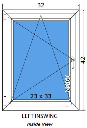 32"x42" European uPVC Tilt and Turn Window