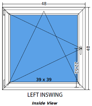 48"x48" European uPVC Tilt and Turn Window Single Sash