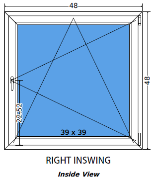 48"x48" European uPVC Tilt and Turn Window Single Sash