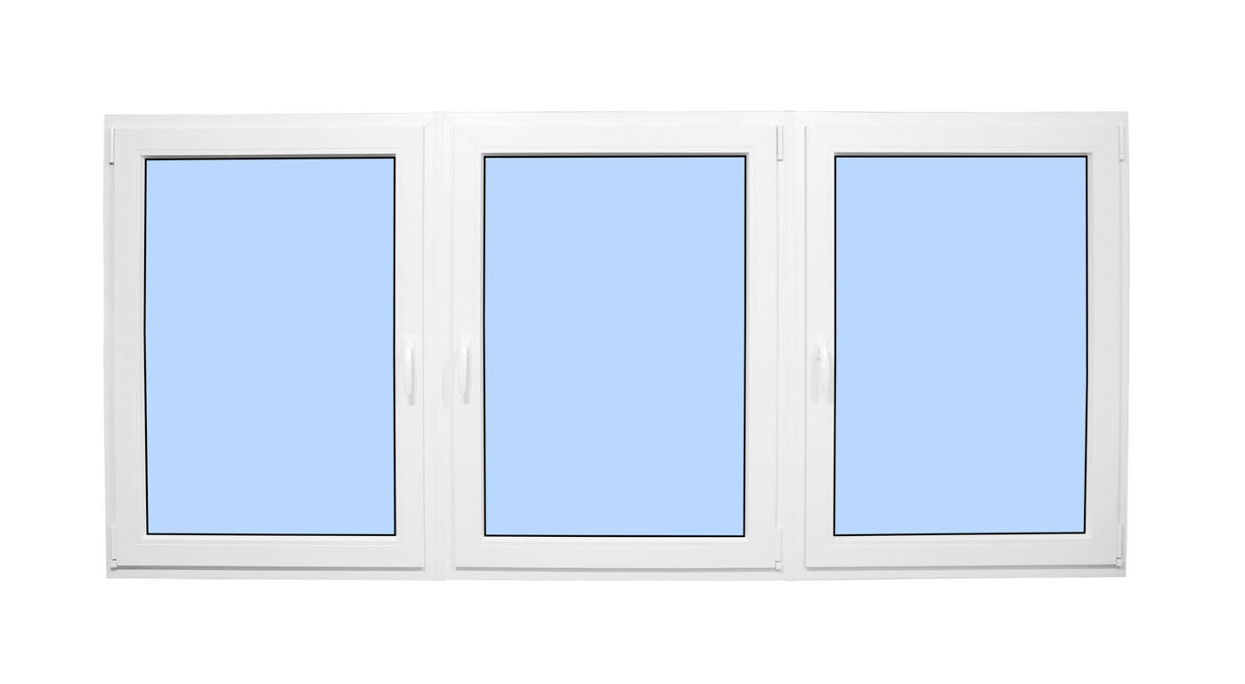84"x60" Triple Sash European uPVC Tilt and Turn Window