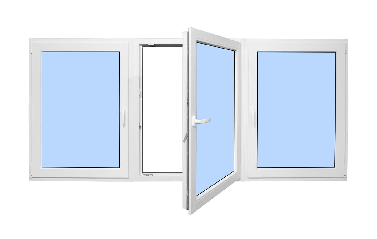 84"x60" Triple Sash European uPVC Tilt and Turn Window