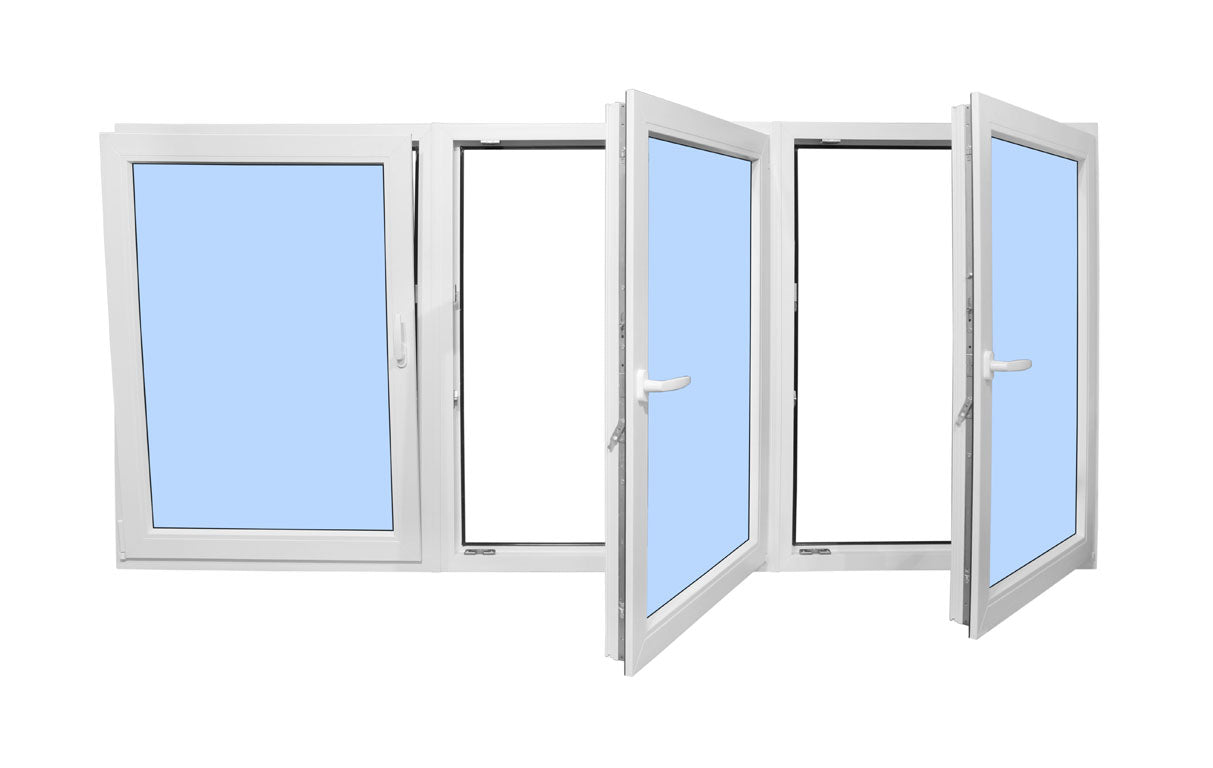 84"x60" Triple Sash European uPVC Tilt and Turn Window