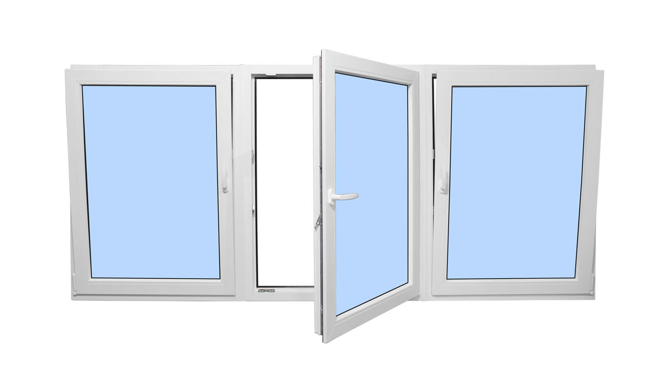 84"x60" Triple Sash European uPVC Tilt and Turn Window
