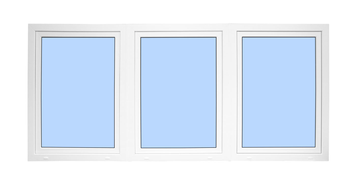 84"x60" Triple Sash European uPVC Tilt and Turn Window