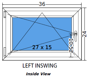 36"x24" European uPVC Tilt and Turn Window