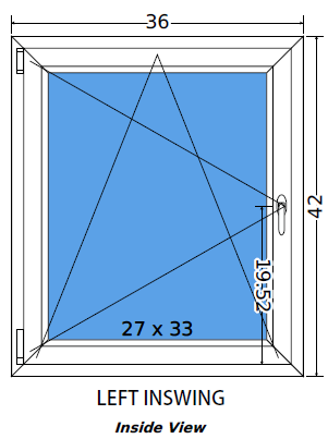 36"x42" European uPVC Tilt and Turn Window