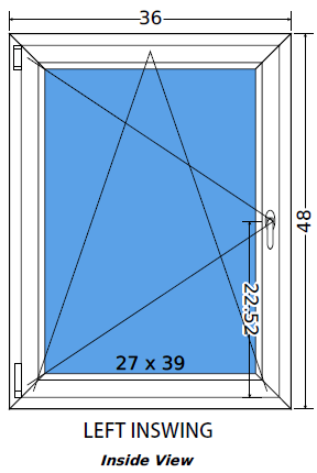 36"x48" European uPVC Tilt and Turn Window
