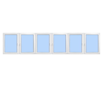 144"x48" Six Sash European uPVC Tilt and Turn Window