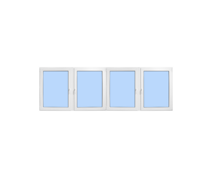 96"x48" Four Sash European uPVC Tilt and Turn Window