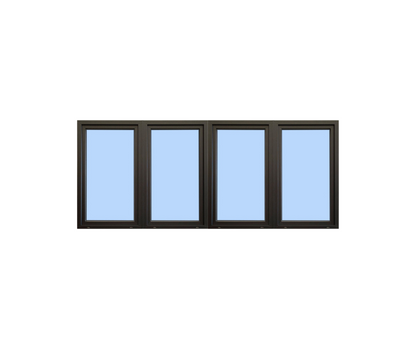 96"x48" Four Sash European uPVC Tilt and Turn Window
