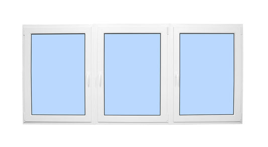 108"x20" Triple Sash European uPVC Tilt and Turn Window