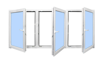 96"x60" Triple European uPVC Tilt and Turn Window