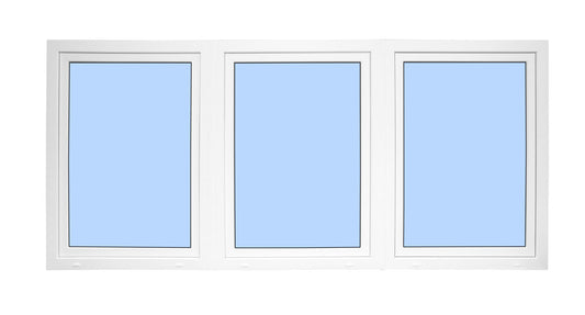 72"x48" Triple Sash European uPVC Tilt and Turn Window