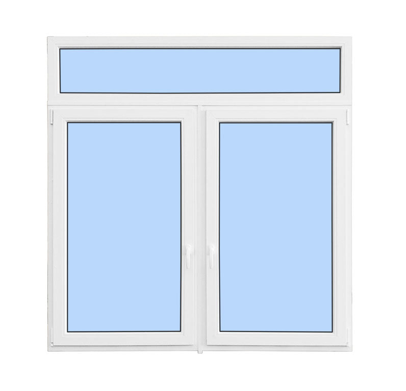 Double Sash European uPVC Tilt and Turn Window with Transom ...